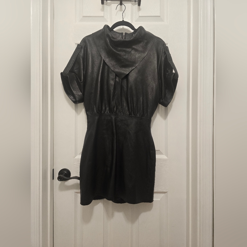 Zara soft leather mini dress sz Small